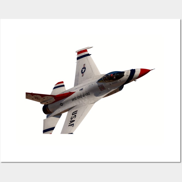 USAF Thunderbirds F-16C Solo Sneak Pass 3 no background Wall Art by acefox1